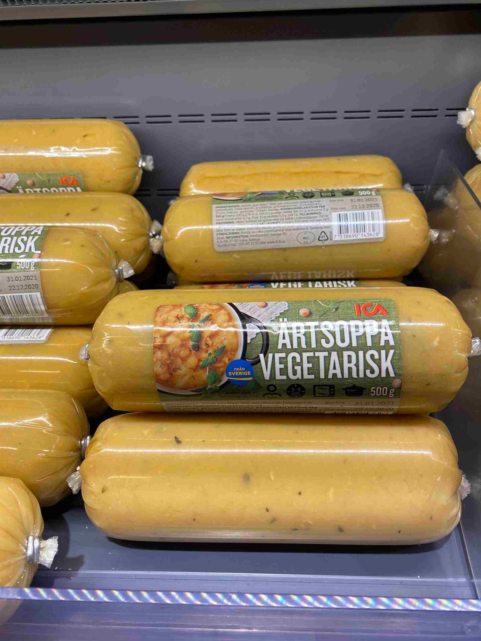 Bean soup in a tube