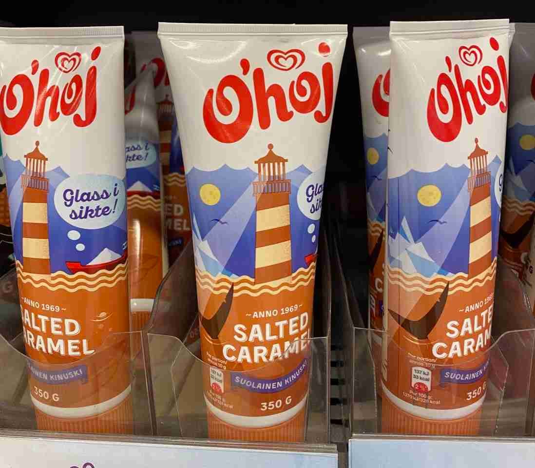 caramel sauce in a tube