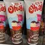 chocolate sauce in a tube