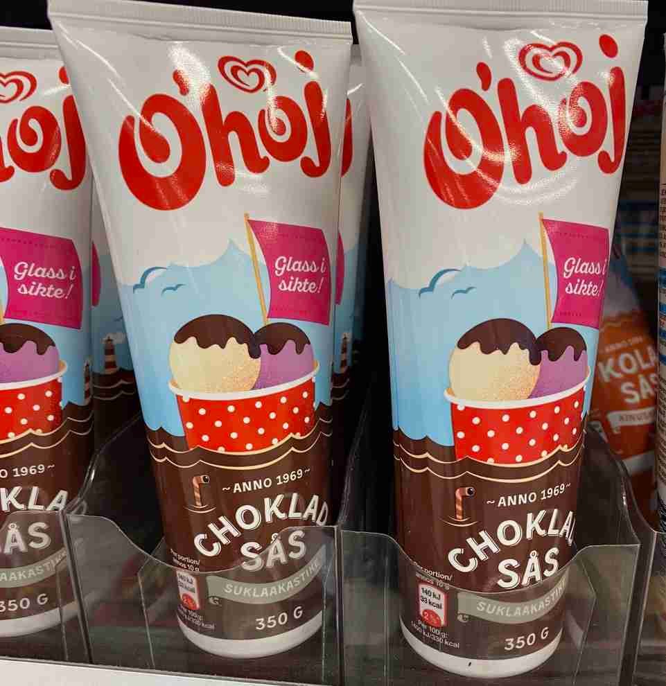chocolate sauce in a tube
