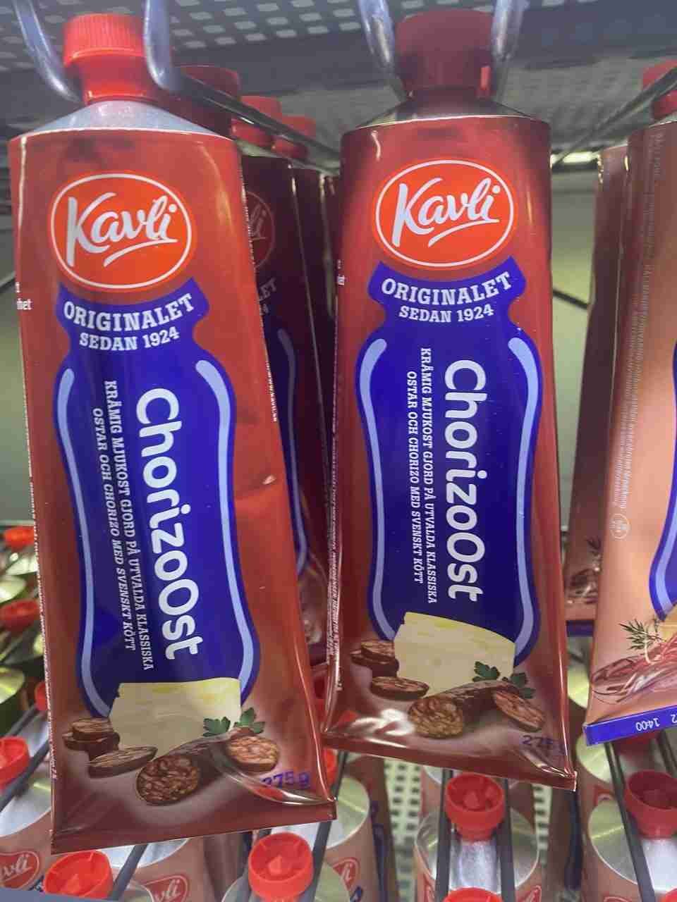 chorizo-flavored cheese in a tube