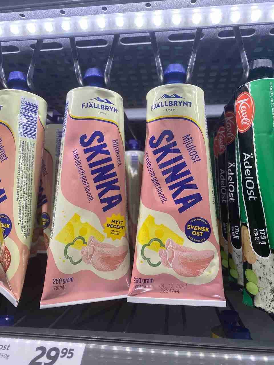 ham-flavored cheese in a tube