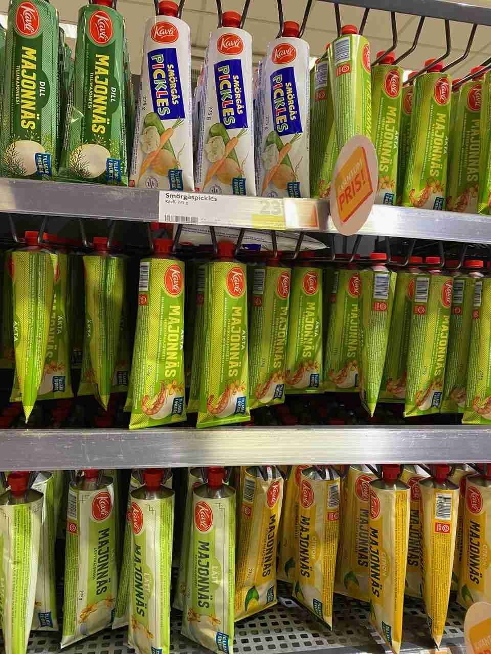 flavored mayonnaise in a tube