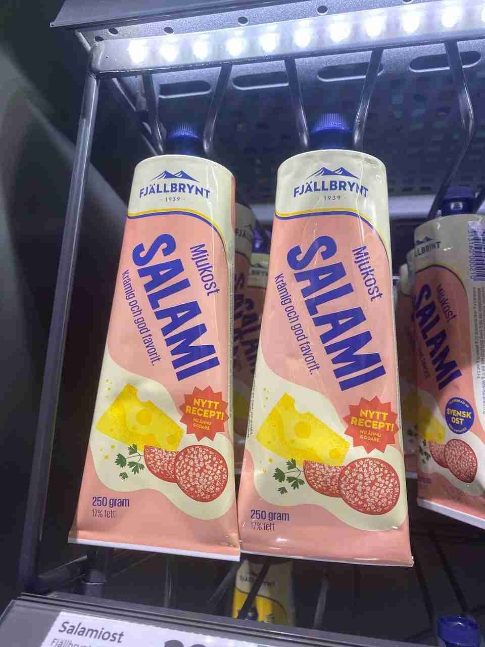 salami-flavored cheese in a tube